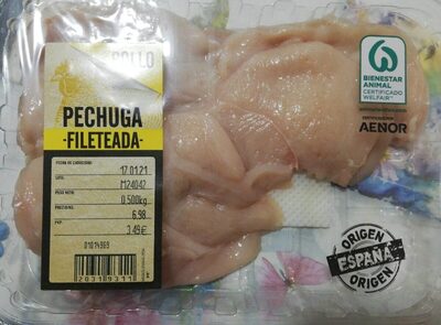 Pechuga fileteada pollo