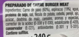 Burger pavo/espinaca