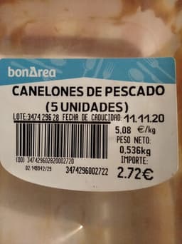Canelones de pescado