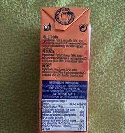 Bebida melocotón sin azucar
